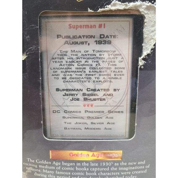 1997 Comic Book Champions Fine Pewter Golden Age 1939 Superman Figure - Picture 8 of 9